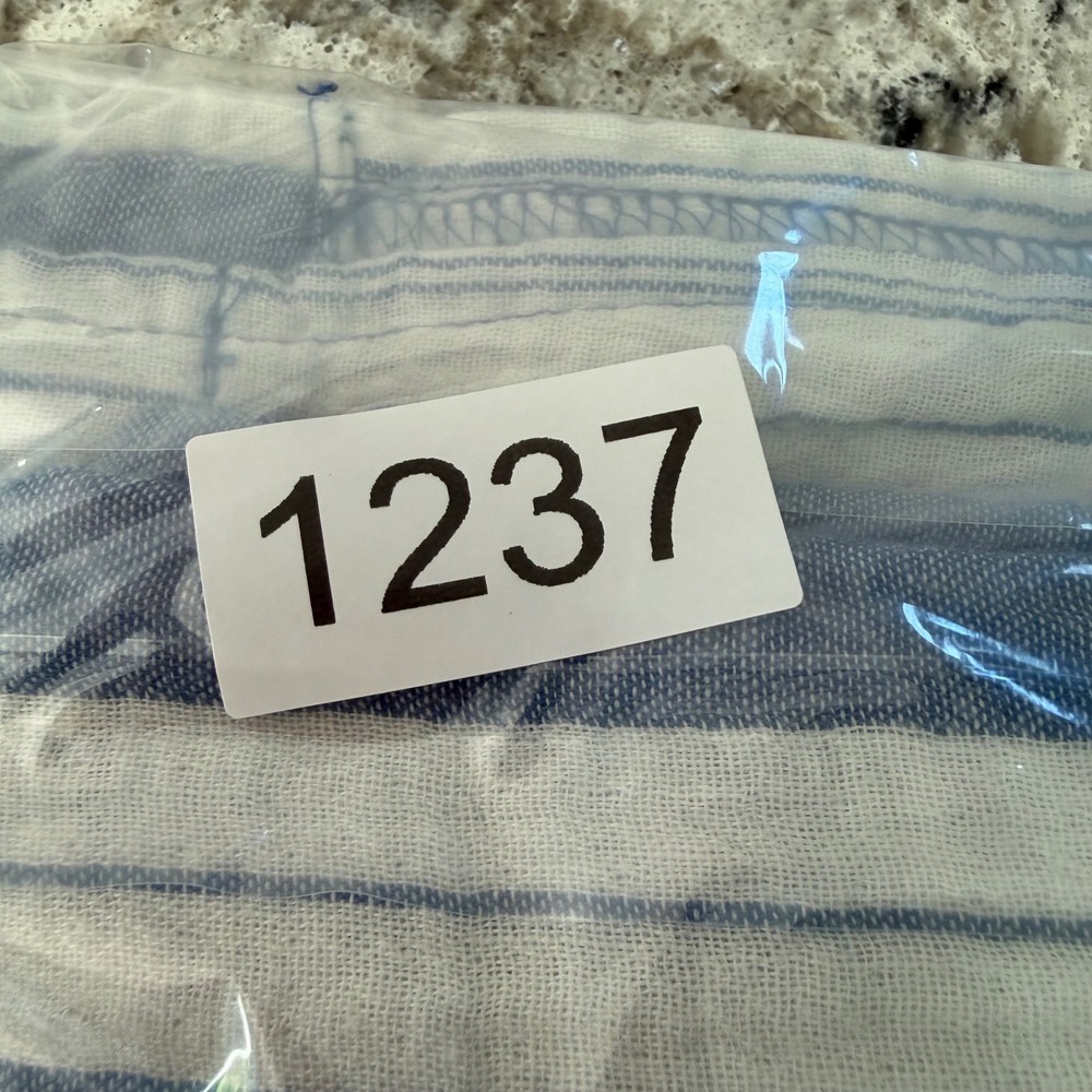 NEW Old Navy 100% Cotten Wide Leg Pants Blue White Stripe Pull-On SZ Large NWT - Picture 14 of 14